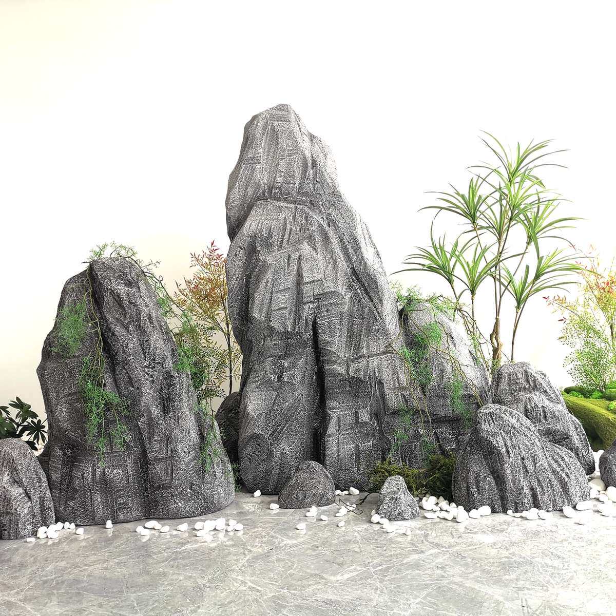 泡沫假山石头道具舞台表演摆件造景婚庆太湖石橱窗装饰美陈摄影