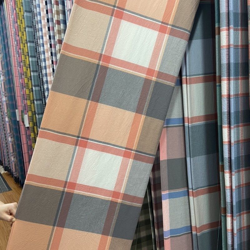 格子水洗棉面料柔软布料A类裸睡布无荧光定制床品被套布艺纤茉,居家布艺,海绵垫/布料/面料/手工diy,淘宝优惠券,粉丝福利购,淘宝优惠卷