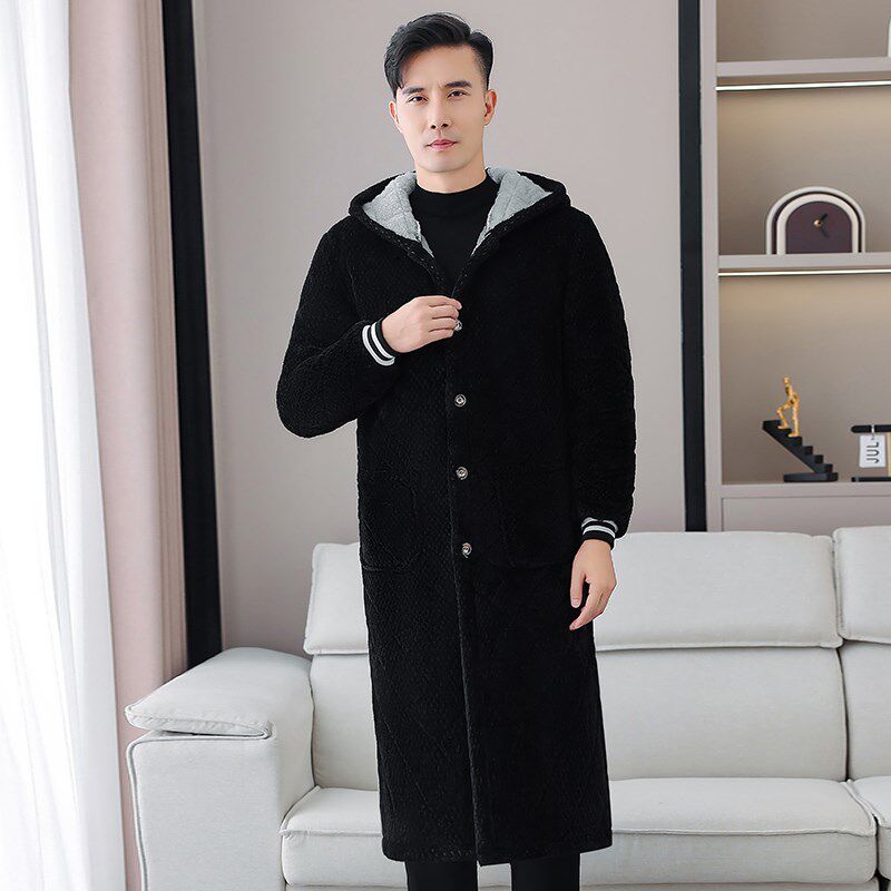 冬季保暖男士加绒加厚棉衣休闲大褂加长过膝罩衣工作服家居服棉服,家庭/个人清洁工具,围裙,淘宝优惠券,粉丝福利购,淘宝优惠卷