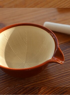 婴儿辅食研磨器宝宝手动研磨碗果蔬米糊食物碾磨器日式陶瓷磨蒜器