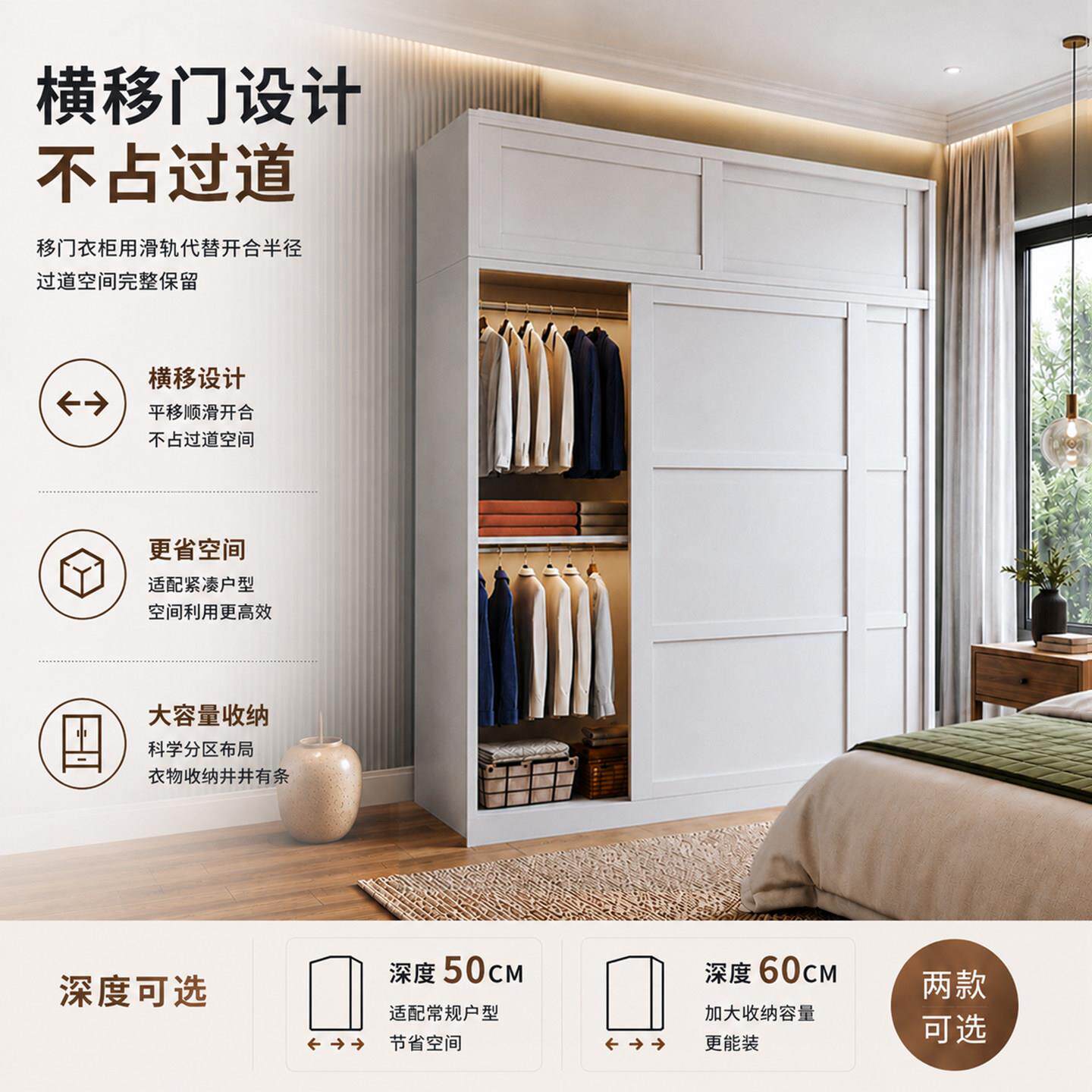 家用移门小户型室卧铁艺金属移门衣欧合式钢制衣橱简柜易组收纳储