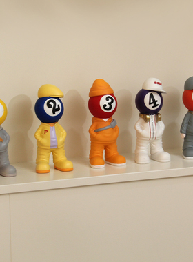 黑八台球厅俱乐部玄关装饰品创意摆件九号台球小子桌球馆开业礼物