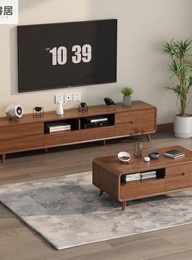 新FHJ中式实木一茶电视柜组几合客厅家用视收纳储物柜体小户型电