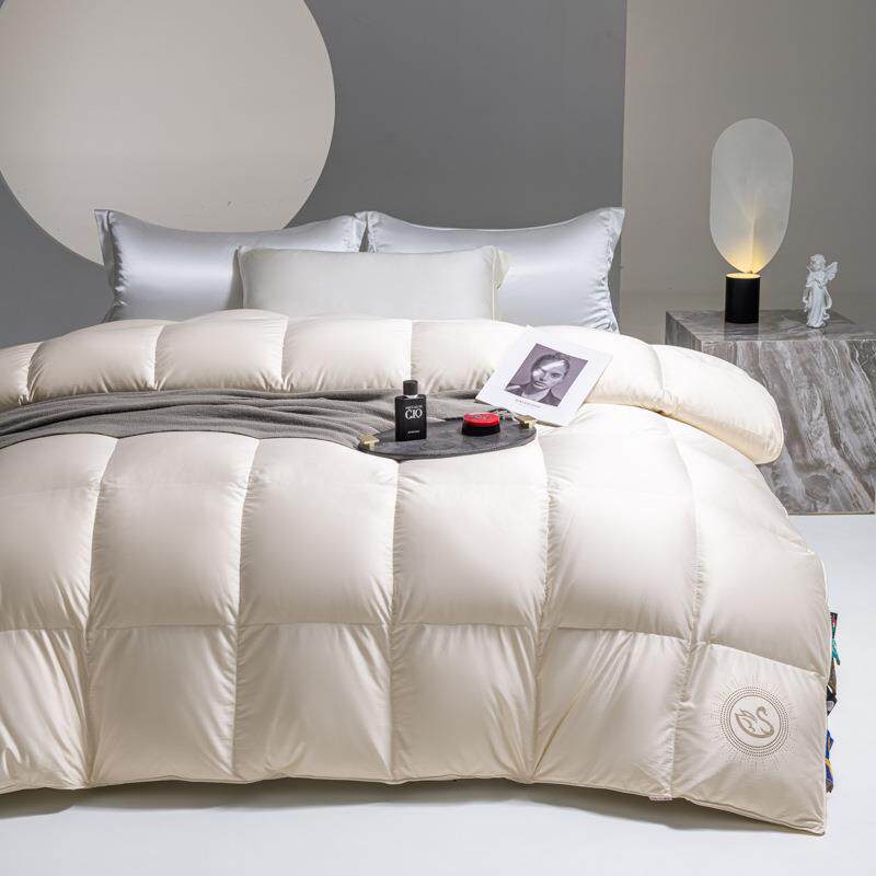 丹麦进口95白鹅绒被新款莱赛尔棉高端羽绒被冬季静音保暖被芯冬被