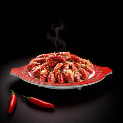 晶鑫餐具密胺小龙虾专用盘子双耳海鲜大咖盘商用麻辣香锅烧烤店