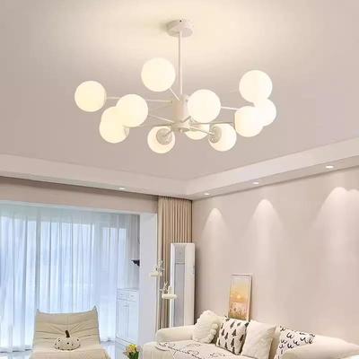 客厅吊灯简约现代大气2025年新款卧室灯具魔豆分子奶油风客厅主灯