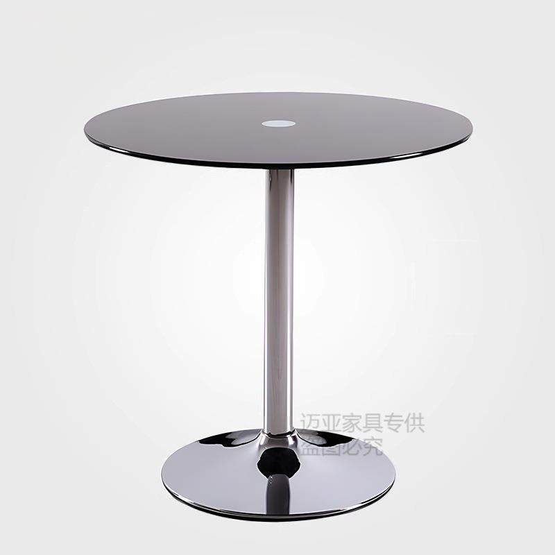 玻璃圆桌洽谈桌小圆桌接待桌餐桌茶几圆形时尚简约现代咖啡桌