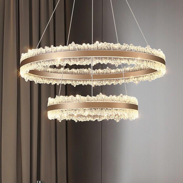 轻奢客厅吊灯2025新款轻奢艺术感客厅主灯餐厅圆形灯全屋套餐灯饰