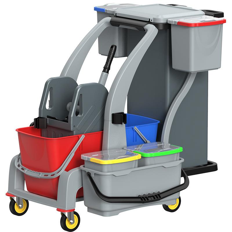 白云AF08191E多功能清洁车带榨水车拖把桶移动下压式双桶车手推车