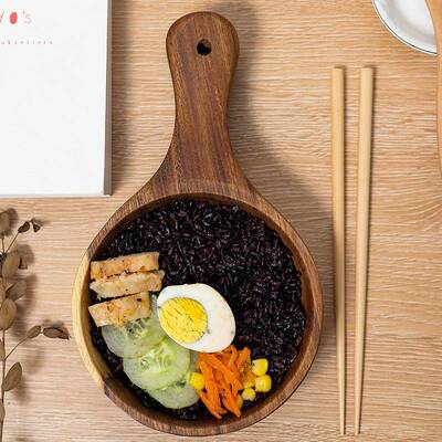 沙碗刻工厂现货光木质把手碗拉家用泡菜碗0030支持激字