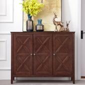 两储门11736木门美式 实木鞋 柜客厅隔断质玄关三柜阳台多层收纳物