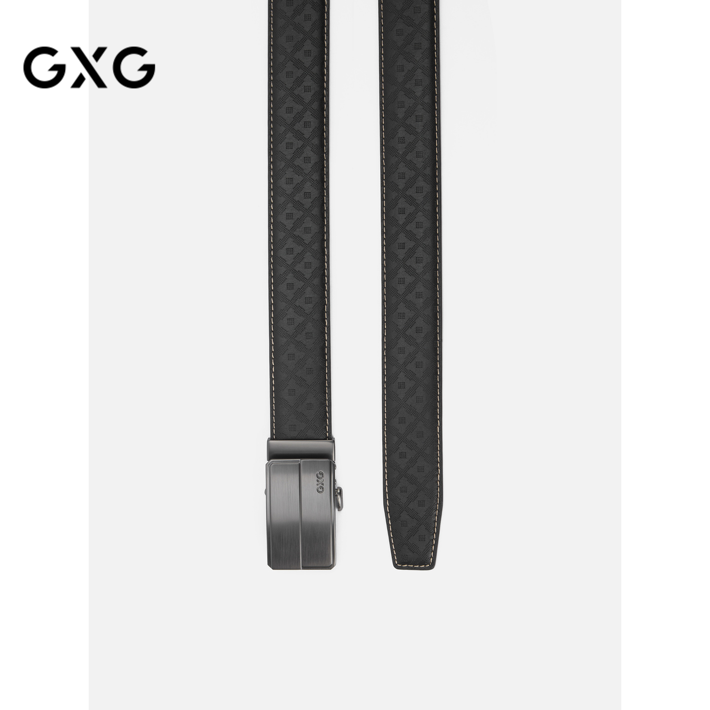 GXG皮带通勤男士真皮自动扣腰带新款送礼礼物男式牛皮商务裤带