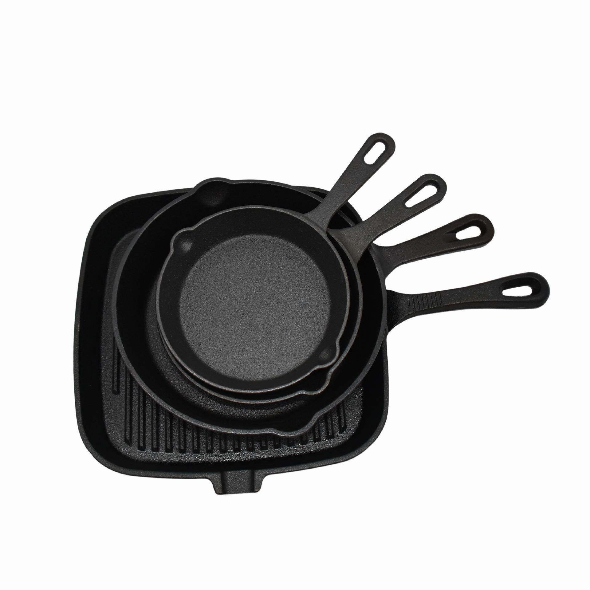 铁锅条纹牛排锅具套装迷你煎蛋锅平煎底不73213粘锅老式加厚铸锅