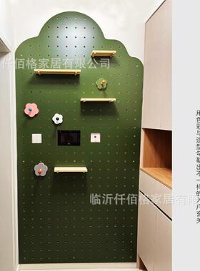 实木洞洞板置物架室YNN木质客厅收隔板壁挂卧厨室房纳浴整理展示
