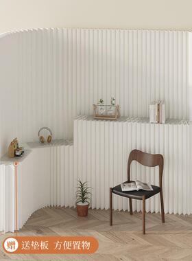 纸屏风隔断客展厅玄关置物台纸墙54006遮背挡挡推拉分隔板折叠移