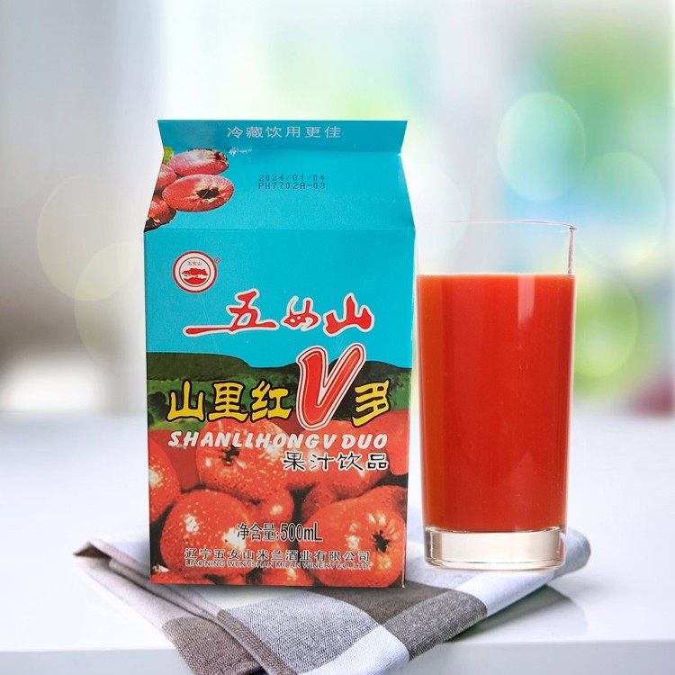 山里红v多 五女山v多山楂汁500ml/盒 果汁饮料桓仁特产山里红汁