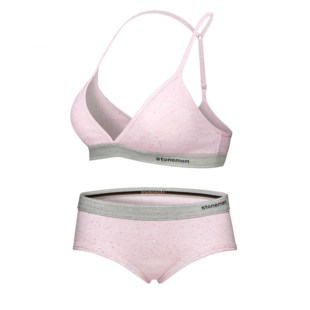 stonemen潮牌薄款法式三角杯文胸纯棉无钢圈美背内衣女固定杯彩点