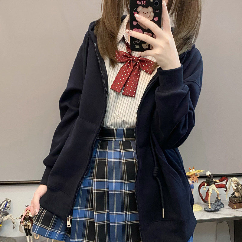 春秋款卫衣外套女连帽jk