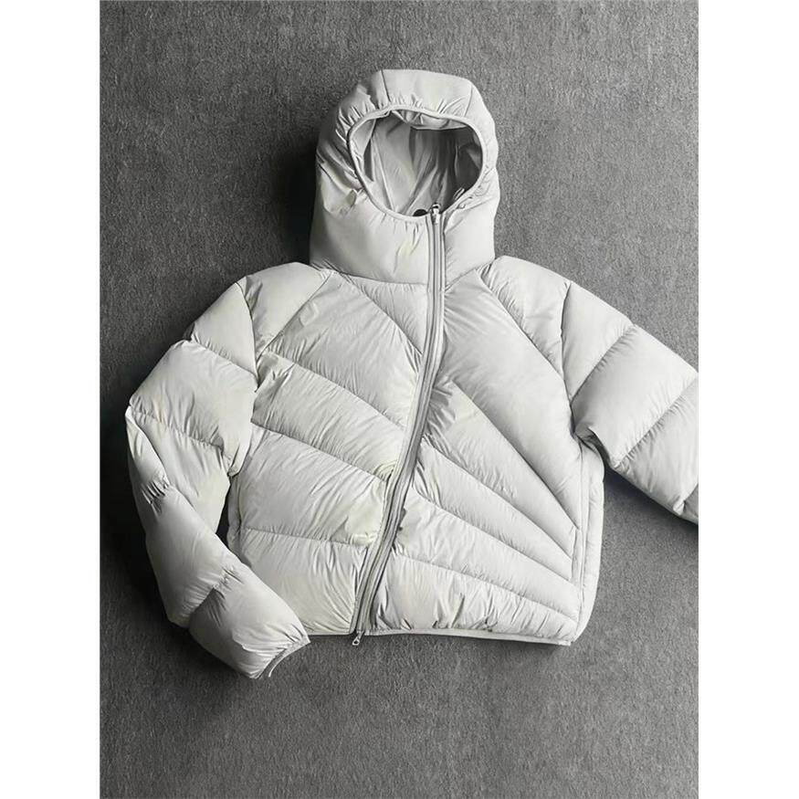 白鸭绒轻薄排骨款羽绒服男款冬季斜拉炼连帽棉服外套加厚防寒棉袄