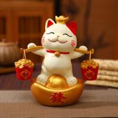 招财猫玄关收纳摆件厅MZI电视柜办公居装 室家饰品开业搬客家乔迁