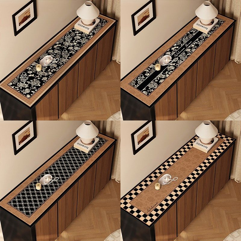 中古风复古电视柜餐边柜桌垫台面保护垫鞋柜皮革防脏桌布玄关垫子,居家布艺,桌布,淘宝优惠券,粉丝福利购,淘宝优惠卷