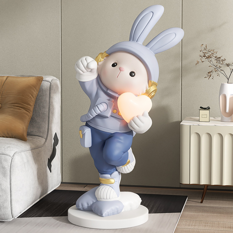 2023兔年大型兔子卡通落地灯摆件客厅电视柜家居装饰品乔迁礼物