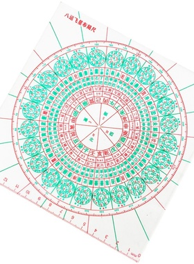 八九运飞星立极尺多功能高精度专业规尺子透明加厚罗盘定位仪工具