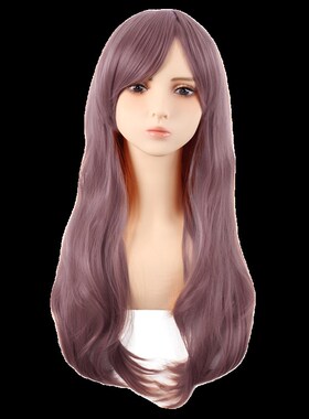 潼漫 cos假发女微卷长发动漫高温丝深香芋紫色斜刘海万用70cm头套