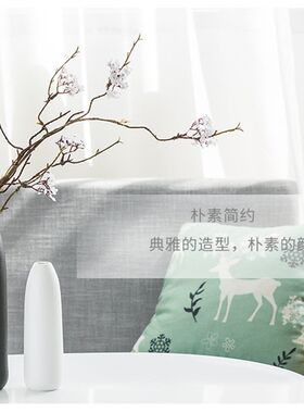 日式黑白迷你陶瓷小号磨砂花瓶水培中式小陶瓶家居创意花器电视墙
