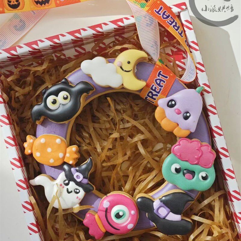 薇甜老师万圣节创意花环糖霜饼干模具卡通礼盒糖果南瓜幽灵曲奇印