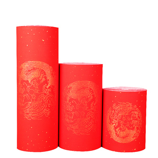 宣纸万年红洒金龙凤瓦当春联长卷纸书法加厚不掉色对联纸瓦当纸半