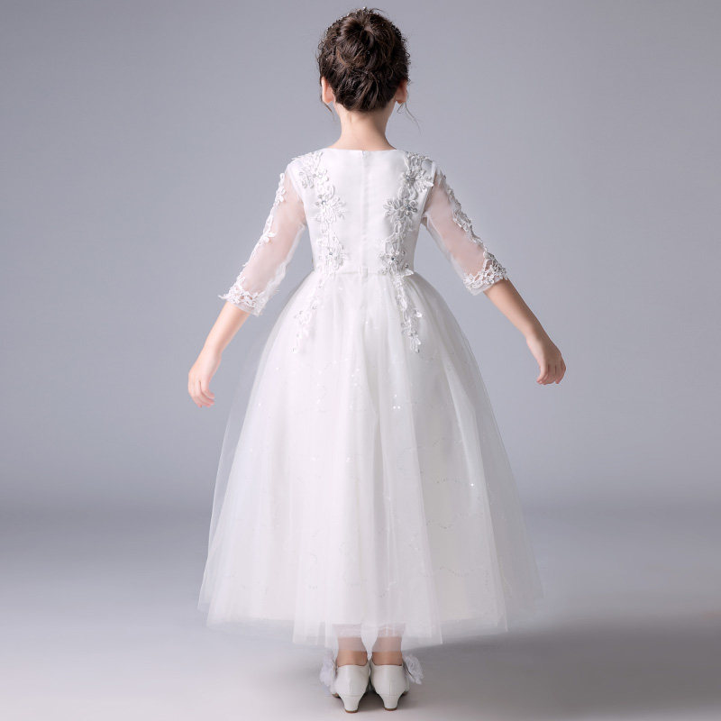 2023新款气质白色蓬蓬纱女童公主裙主持人花童礼服儿童演出服高贵,童装/婴儿装/亲子装,儿童礼服,淘宝优惠券,粉丝福利购,淘宝优惠卷