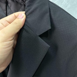 西服上衣D45 便服春秋款 格子纹多口袋高级感休闲单西装 男商务修身