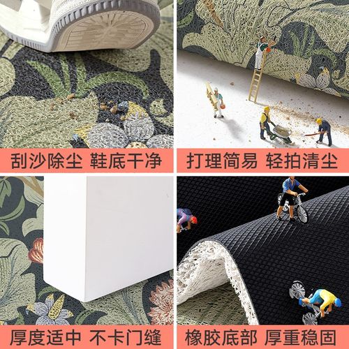 大江地垫欧式复古入户门脚垫家用玄关防滑地毯户外丝圈进门除尘垫