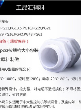 PG7-63尼龙黑白色防水葛兰头配电柜电箱电缆电线快速塑料固定锁头