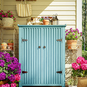 阳台工具箱柜子杂物收纳防腐木储物置物柜户外庭院子防晒防水防雨