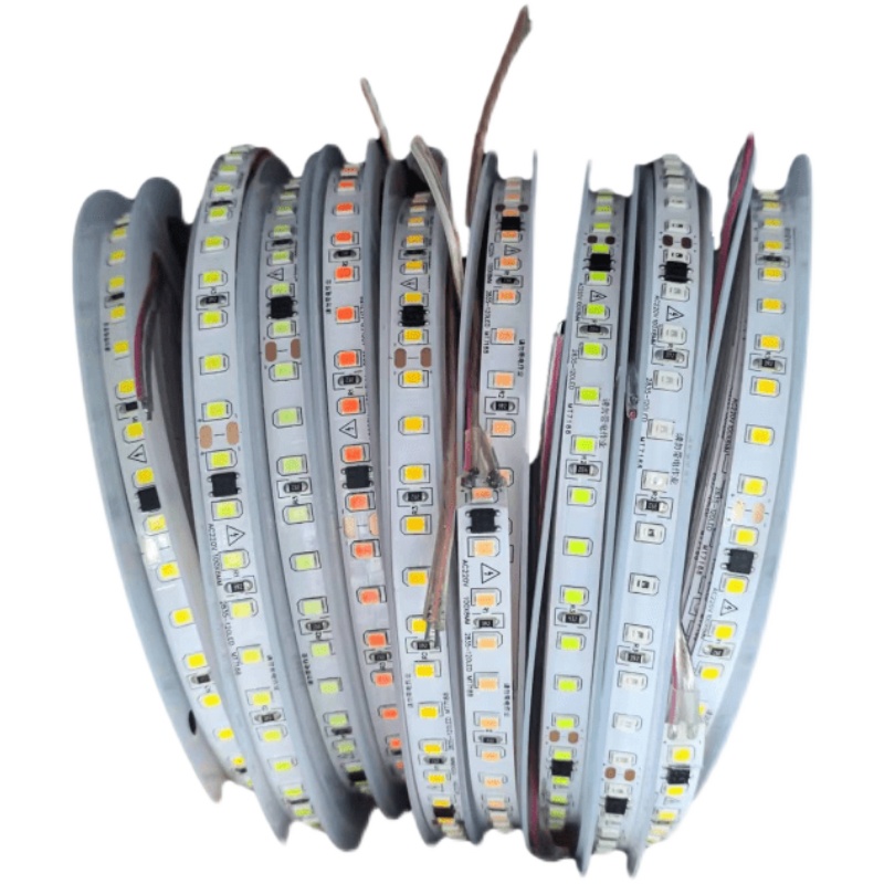 家装220V贴片白光自粘灯带220V家用白色红绿蓝金黄粉红冰蓝软灯条