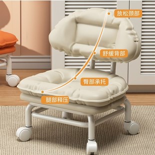 滑轮凳万向轮小凳子懒人凳可移动矮凳带靠背入户门家用换鞋凳转椅