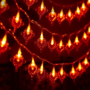 春节装 饰灯彩灯串灯发光led闪光灯七彩灯过年气氛围灯条房间布置