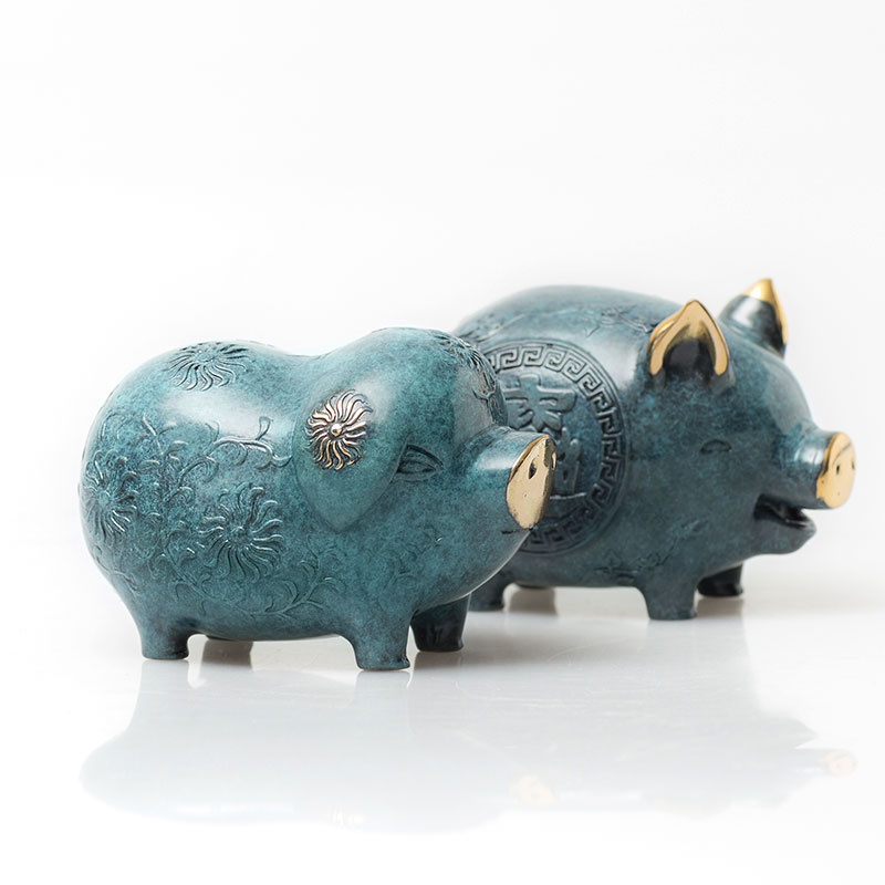 铜之美 铜猪摆件客厅办公桌家居创意装饰品工艺品生肖猪礼物礼品