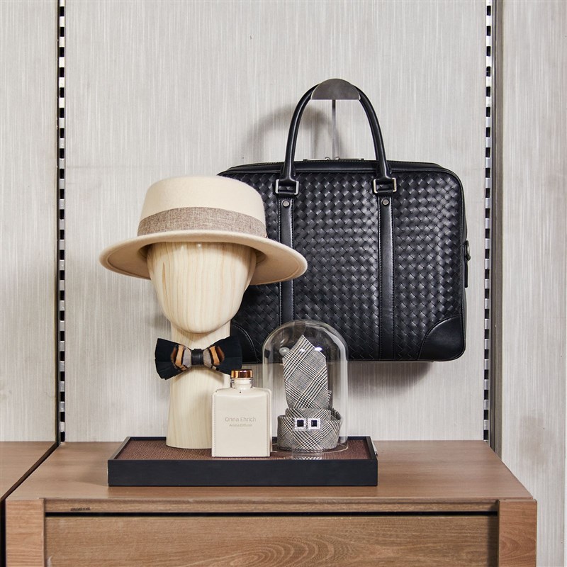 MOON慕空间样板房衣帽间男士梳妆台摆件头模领结软装饰品摆设道具