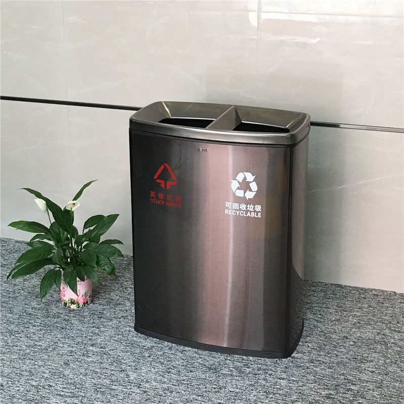 二分类垃圾桶大号不锈钢不可回收商广场物业室内户外环卫市政公园