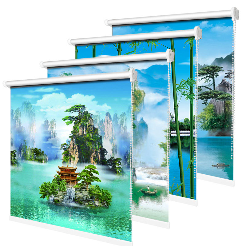 定制2019新款简约流行窗帘免打孔安装全遮光遮阳卧室客厅防晒隔热