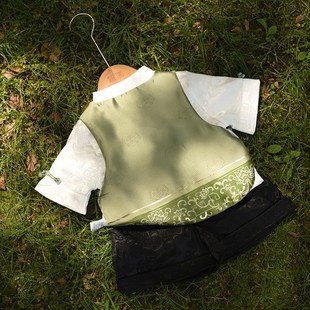 【繁花似锦】宝宝周岁礼服薄款男童唐装汉服中国风儿童抓周服冠衣