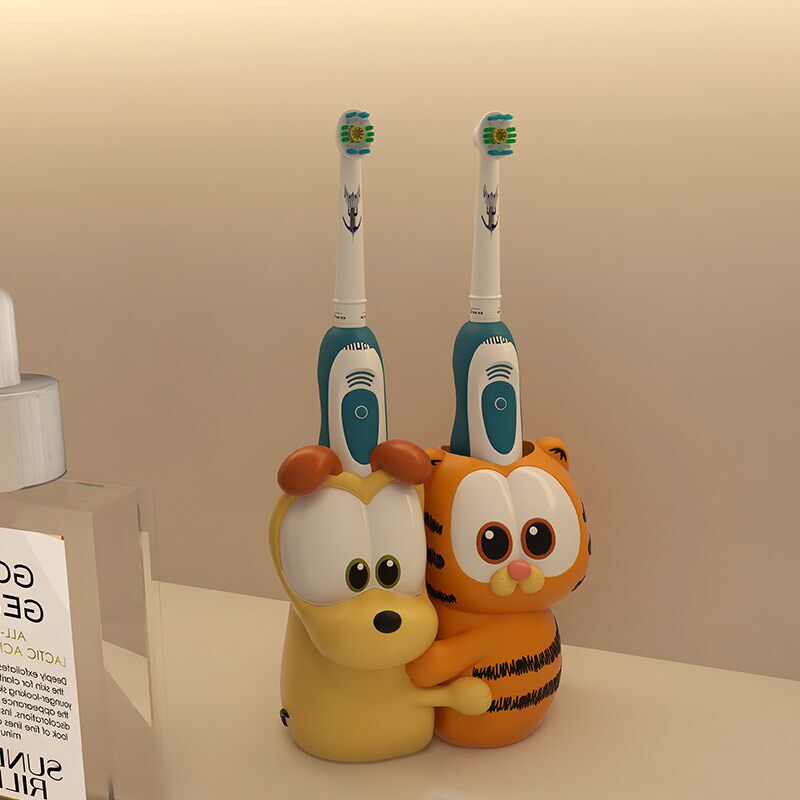 高级感新款加菲猫周边情侣儿童卫生间可爱放牙刷牙膏架子置物架子