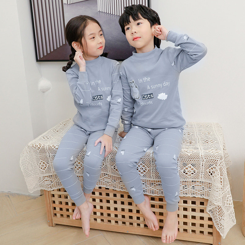 儿童内衣套装纯棉男童女童中领秋衣秋裤中大童女孩全棉棉毛衫睡衣,童装/婴儿装/亲子装,内衣套装,淘宝优惠券,粉丝福利购,淘宝优惠卷