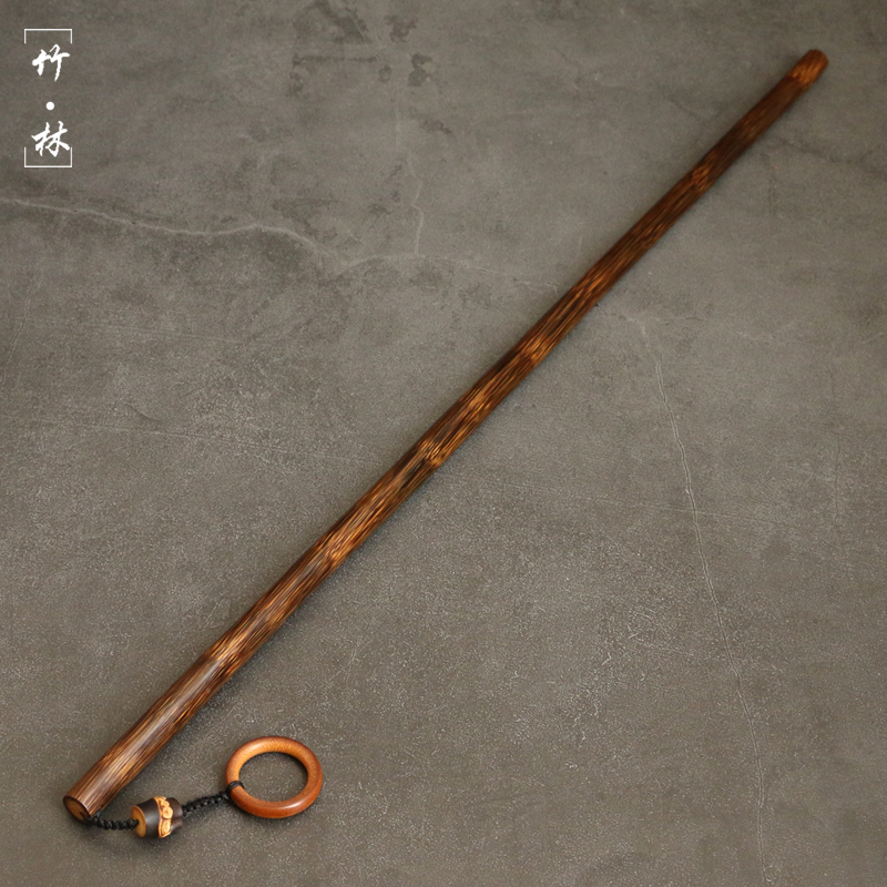 精品纯手工精磨天然金丝竹教鞭竹制实心竹棍手杖把玩手把件家教棍