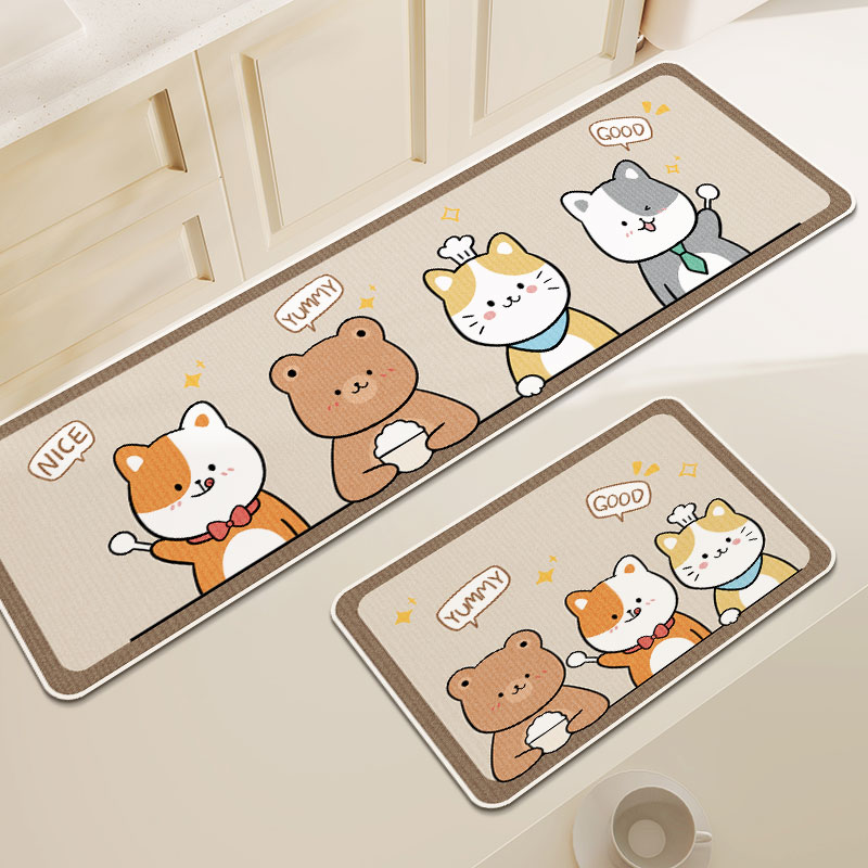 吸水吸油厨房地垫防滑耐脏脚垫长条家用门口进门门垫卧室地毯地垫