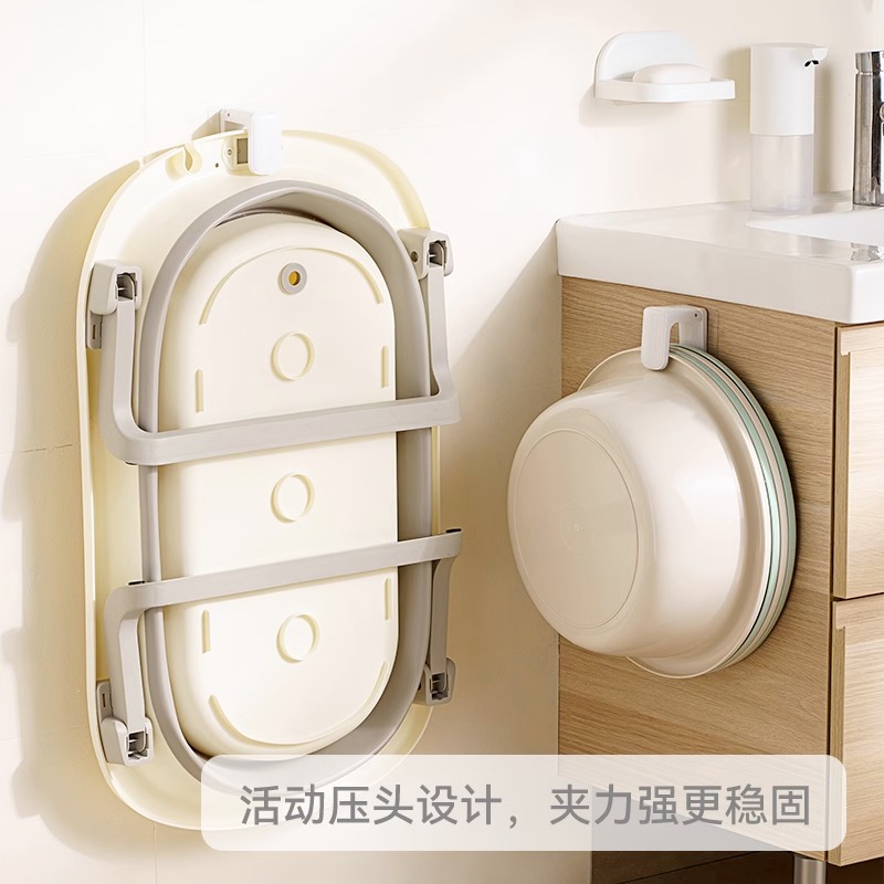 可调节脸盆挂钩脸盆夹卫生间免打孔盆子浴室壁挂洗脸盆置物架JC