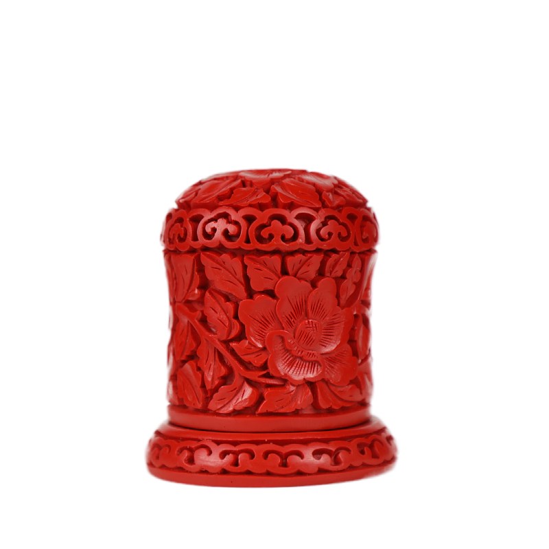 漆雕扬州漆器剔红雕漆家用中式牙签盒筒客厅居家便携牙签桶牙签罐